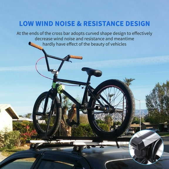 Universal 48" Car Top Roof Rack Cross Bar Luggage Cargo Carrier w/3 Kinds Clamps, Silver Aluminum, 165 lb Loading Capacity