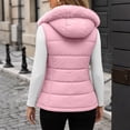 thumbnail image 5 of MOONDU Womens Puffer Vest Quilted Sleeveless Faux Fur Hood Zip Pockets Fall Winter Warm Outerwear for Layering Casual, 5 of 8