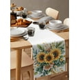 thumbnail image 6 of ERUNPONLY Sunflower Table Runner - 60 Inch Long Vintage Plant Leaf Eucalyptus Garden Floral Cotton and Linen Blended Dress Scarves Farmhouse Table Runner for Kitchen Dining, Coffee Table, 13" x 60", 6 of 8