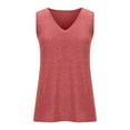 thumbnail image 4 of Wyobmus Tank Tops for Women 2025 Sleeveless V Neck Side Slit Summer Causal Tops Loose Fit Basic Flowy Cute Long Shirts S-2X Pink, 4 of 4