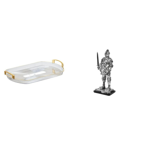 Bandeja de almacenamiento,Bandeja rectangular para servir,ideal para frutas y postres.,Bandeja decorativa multifuncional para el hogar,Figura de escritorio,Estatua de caballero,artesanía