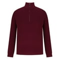 thumbnail image 5 of UVEASISHA Knitted Sweatshirt for Men Half Zip Stand Collar Vintage Pullover Sweaters Cable Knit Casual Color Block Sweater Tops Winter Clothes Fall Savings Wine M, 5 of 6