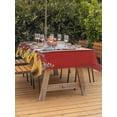 thumbnail image 2 of Outdoor Tablecloth with Umbrella Hole and Zipper, Pig Sunflowers Rectangle Table Cloth 54x80 Inch Waterproof Tablecloth, Eucalyptus Leaves Floral Bees Red Barn Picnic Table Cover for Patio Camping, 2 of 7