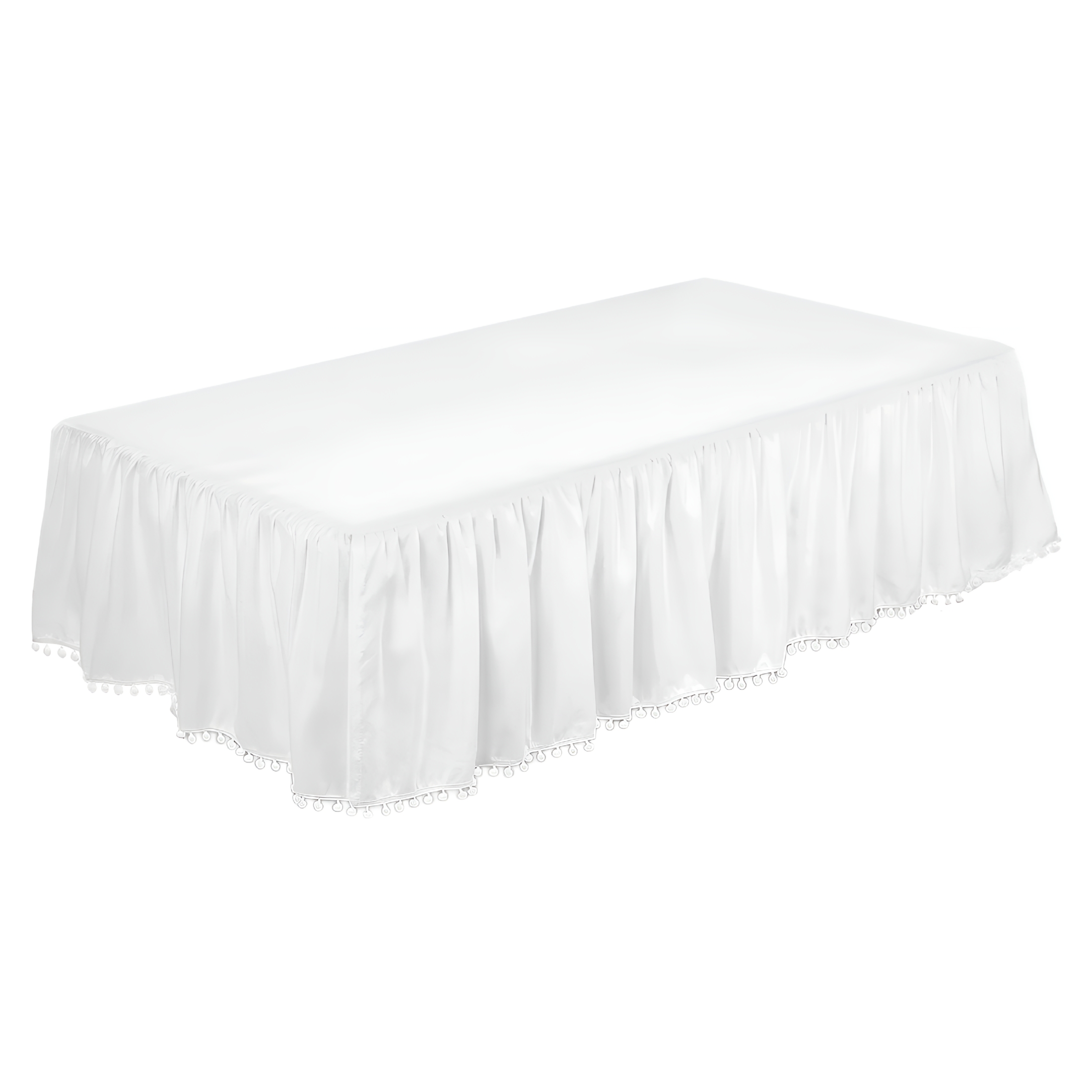 AUQ Plush Ball Ruffled Crib Skirt Toddler Adjustable Elastic Bedding Crib Ruffle Bed Skirt Baby Boys Girls Bed Cover