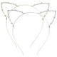 thumbnail image 1 of Diadema con orejas de gato, 2 uds., diadema para fiesta, tocado con diamantes de imitación, suministro para disfraz de gato, 1 of 7