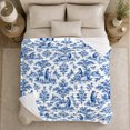 thumbnail image 5 of Rustic French Toile Shepherd, Peaceful Botanical Garden Scene, Warm Flannel Blanket for Sunroom and Reading Nook, Animal Lovers Thanksgiving Gift, Rustic Home Decor, 5 of 9