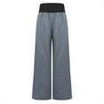 thumbnail image 5 of YUGYXL Womens High Stretch Waist Pants Loose Summer Wide Leg Pants Palazzo Pants Beach Lightweight Trousers with Pockets Blue S, 5 of 7