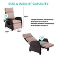 thumbnail image 3 of Grand Patio Outdoor Recliners Set of 2 Patio Recliner Chair, All-Weather Wicker Reclining Patio Chairs, Flip-up Side Table, Recliner Chair, Flax, 3 of 9