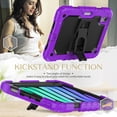 thumbnail image 3 of FJLBDE Case for iPad Mini 7 A17 Pro 2024/Mini 6 2021 8.3 Inch 7th/6th Gen, Rugged Shockproof Tablet Cases Cover with Kickstand Shoulder Strap, Purple, 3 of 7