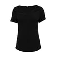 thumbnail image 6 of Duoif Shirts for Women Summer Casual Solid Color Short Sleeved V Neck T Shirt Womens Tops Casual Black L, 6 of 9