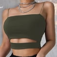 thumbnail image 1 of Women's Sexy Fashion Spaghetti Strap Cutout Crop Top Casual Solid Color Cropped T-Shirt Sleeveless Top Plus Sizepangjing, 1 of 4