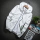 thumbnail image 4 of Chaquetas Hanzidakd para hombre, abrigos de invierno y otoño, manga larga, color liso, cuello alto, bolsillo con cremallera completa, ligeras, gabardinas holgadas, cárdigan informal, tops blancos XXL, 4 of 8