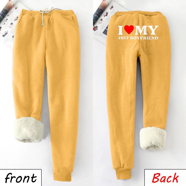 Simua Pantalons de Jogging en Molleton pour Femmes Bas Resserré Hiver avec Cordon de Serrage Taille Haute avec Poches