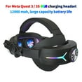 thumbnail image 2 of 12000mah Rechargeable Battery Head Strap Compatible with Meta Quest 3/3S Headband VR Accessory With RGB Light, 2 of 7