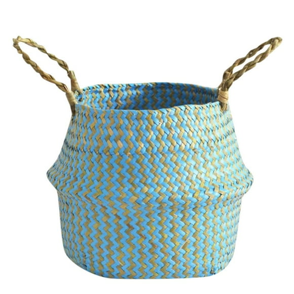 Seagrass Wicker Basket Flower Pot Folding Basket Dirty Basket Storage Decoration