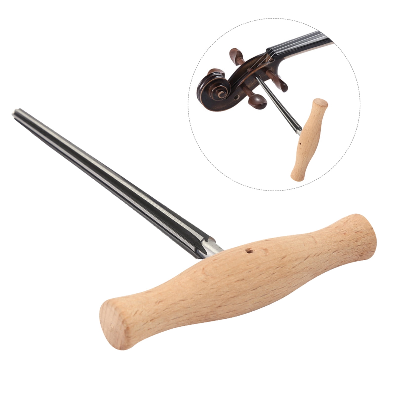 Elowen Violin Reamer High speed steel reamer, anti , sturdy and solid, 1:30 Reamer With Wooden Handle, Suitable for making violin peg holes, Guitars Violin Peg Hole Reamer for Violin Luthiers