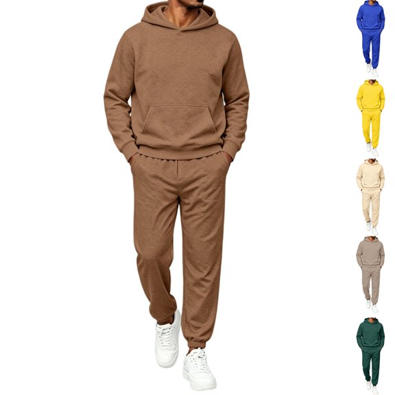 HAJWOH Sweatsuits for Mens Workout Athletic Hoodie and Sweatpants Sets Outfits Casual Comfy Tracksuits