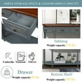 thumbnail image 2 of PORKISS Solid Pine Wood Console Table, Entryway Table Hallway Table with 2 Drawers Roman Legs, Retro Sofa Table for Living Room, Foyer, Grey, 2 of 15