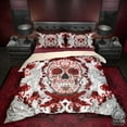 thumbnail image 1 of White Goth Bedding Set, Comforter or Duvet, Gothic Bed Cover, Bedroom Decor,, 1 of 7