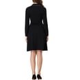 thumbnail image 3 of Allegra K women's Notch Collar Long Sleeve Knit Dress, 3 of 5