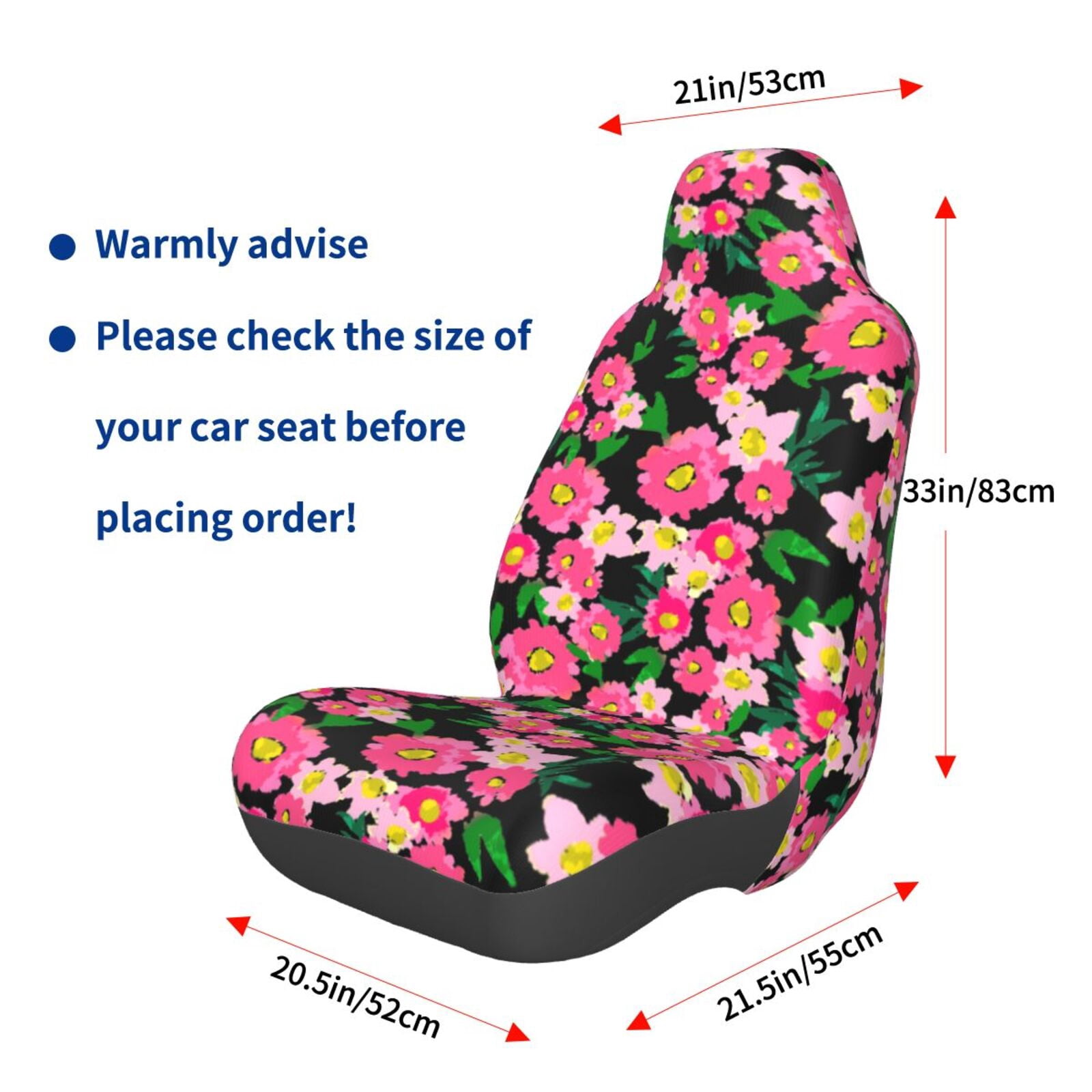 Naloa Blooming Meadow Car Seat Covers Universal Front Seat Coves for Car Accessories ,Padded Car Covers for Automotive, SUV, Truck, and Van