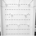 thumbnail image 3 of FixtureDisplays Two-Sided Pegwall Spinner Floor Rack Display Wood Merchandiser with 32 Pegboard Hooks 18X18X66" 10308-2-WHITE, 3 of 8