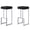 Black, variant on Dorrington Modern Faux Leather Backless Bar Stool in White/Silver (Set of 2)
