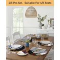 thumbnail image 5 of 15 Inch Round Placemats Set of 6, Black Snowman Christmas Non Slip Heat Insulation PP Table Mats, Xmas Tree Ball Snowflake Elk Washable Place Mats for Kitchen Dining Party Table Decor, 5 of 7