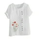 thumbnail image 4 of Camisetas de Manga Corta para las Mujeres Impreso Botón de Manga Corta Camiseta Blusa Poliéster, Ropa Casual Mirar Superior para las Mujeres, 4 of 8
