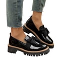 thumbnail image 5 of Taqqpue Women Loafer Shoes Women's Fashionable Casual Solid Color Round Toe Block Heel Loafers Mid-Heel Shoes Flat Shoes for Women, 5 of 8