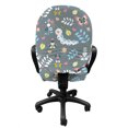 thumbnail image 3 of Cartoon Office Chair Slipcover, Earth Worms Ladybugs Birds Flowers Pastel Nature Love Hearts Doodle, Protective Stretch Decorative Fabric Cover, Standard Size, Grey Multicolor, by Ambesonne, 3 of 5