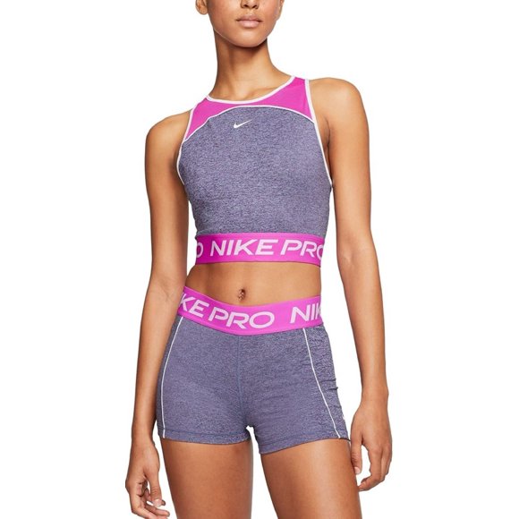 Nike Pro Women`s 3″ Shorts Heather Grey(cj3641-424)/Pink, X-Large