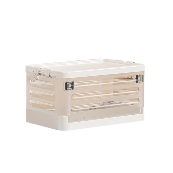 YFTDEF Storage Bins with Lids, Folding Plastic Stackable Utility Crates, Plastic Tote Storage Box Container, for Clothes, Books, Snack, Shoe and Grocery Storage, 16.9×11×9.5 in