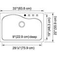 thumbnail image 5 of Frankeusa S3322-1 22" Single Basin Undermount Granite Composite Kitchen Sink - Grey, 5 of 5