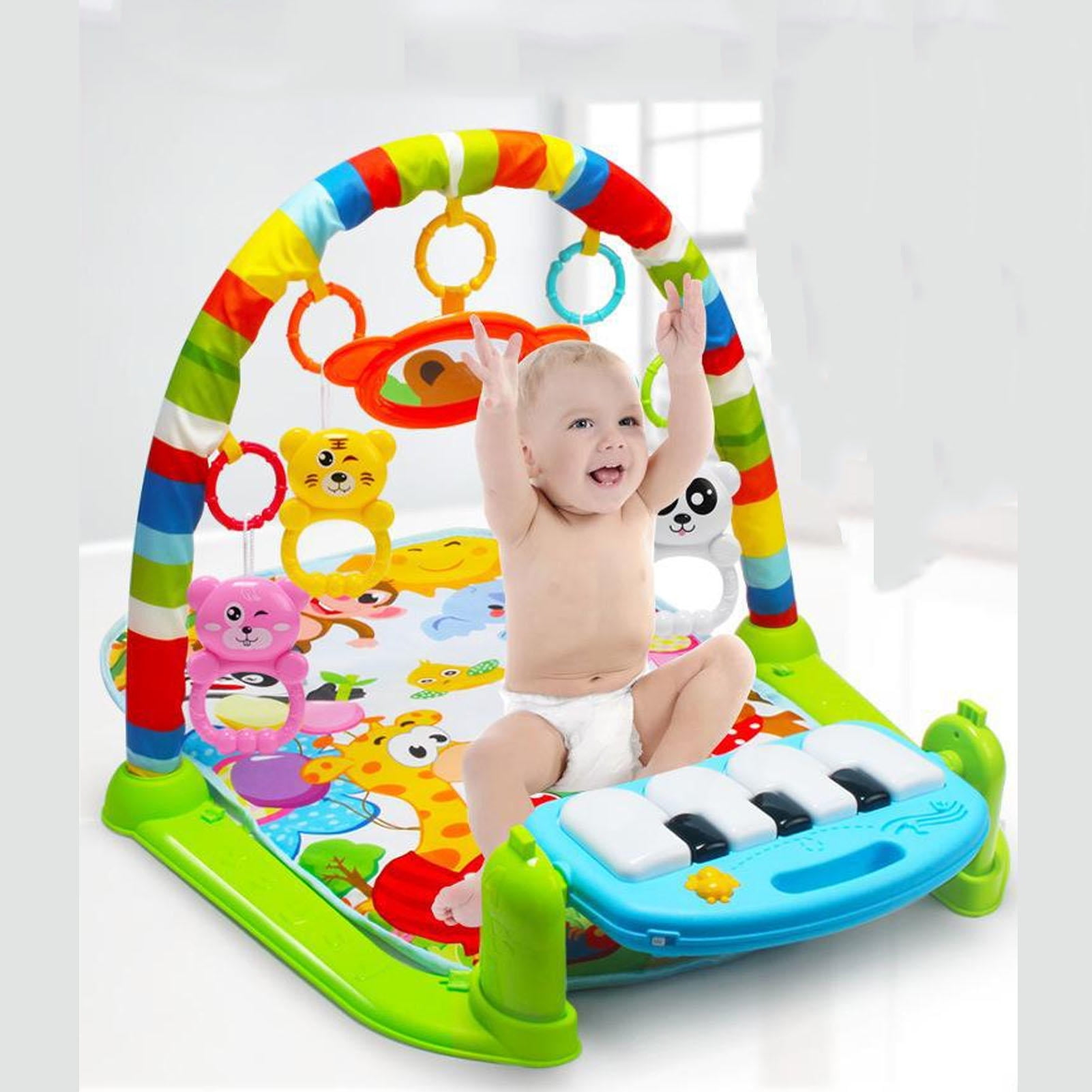 LAZIOEGR Baby Kick‑Play Piano Gym Mat – Soft, Removable, Music & Light‑Infused Infant Activity Pad for Crawling & Sensory Development