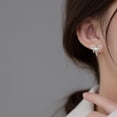 thumbnail image 3 of Solid 925 Sterling Silver Bow Hoop Earrings Ribbon for Women Teens Bowknot Hoop Earrings Huggie, 3 of 6