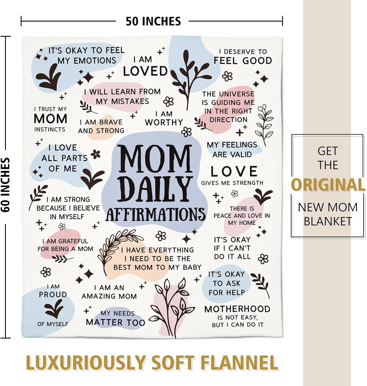 New Mom Gifts for Women Blanket, Postpartum Gender Reveal Mothers Day Birthday Gifts for Girl, Boy Mom