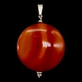 thumbnail image 3 of Carnelian 2" Long Round Pendant | 40mm (Carnelian) | Orange | 1 Pendant |, 3 of 8