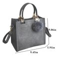 thumbnail image 3 of Bolso de mano para mujer, bolso con asa superior, bolso de hombro tipo bandolera con colgante de pompón, 3 of 7