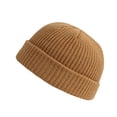 thumbnail image 2 of Ashirexll Winter Knitted Beanie Hat Roll-up Edge Skullcap Fisherman Beanie for Men Women Fashion Warm Winter Casual Knitted Hat Solid Color All-match Hat Beige 55-65cm, 2 of 2