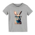thumbnail image 3 of Shadoumai Easter Bunny Graphic Tee for Toddlers and Kids Cute Rabbit Design Happy Spring Holiday Shirt for Girls and Boys Comfortable Casual Top, 3 of 3