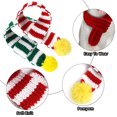 thumbnail image 3 of Bufanda de punto para perro con pompón blanco, pañuelo cálido, accesorios para vacaciones de invierno, bufandas para gatos, 2 piezas, 3 of 5