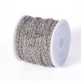 thumbnail image 3 of 10ms Iron Cable Chains Unwelded with Spool Flat Oval Cadmium Free & Lead Free Platinum color 3x2.2x0.6mm about 32.8 Feet(10m)/roll, 3 of 3
