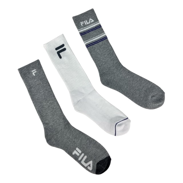 Calcetas Fila Crew Logo Gris Largas Gris Único