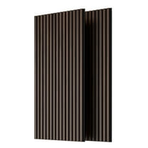 4PC Acoustic Panels, Decorative Wall Panels, Wood Slat Sound Absorbing Panel Set with 3D Fluted Design & Fully Wrapped Wood Finish, 45.27"x23.62" Wall and Ceiling Treatment,Walnut,2PCS