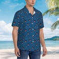thumbnail image 3 of Fuzoiu Bullfinches 1 Print Hawaiian Shirt for Men, Summer Beach Casual Short Sleeve Button Down Shirts, Men’s Beach Summer Shirts with Pocket,Large, 3 of 7