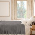 thumbnail image 2 of Unique Bargains Cable Knitted Bed Sofa Throw Blanket Dim Grey 71" x 79", 2 of 8