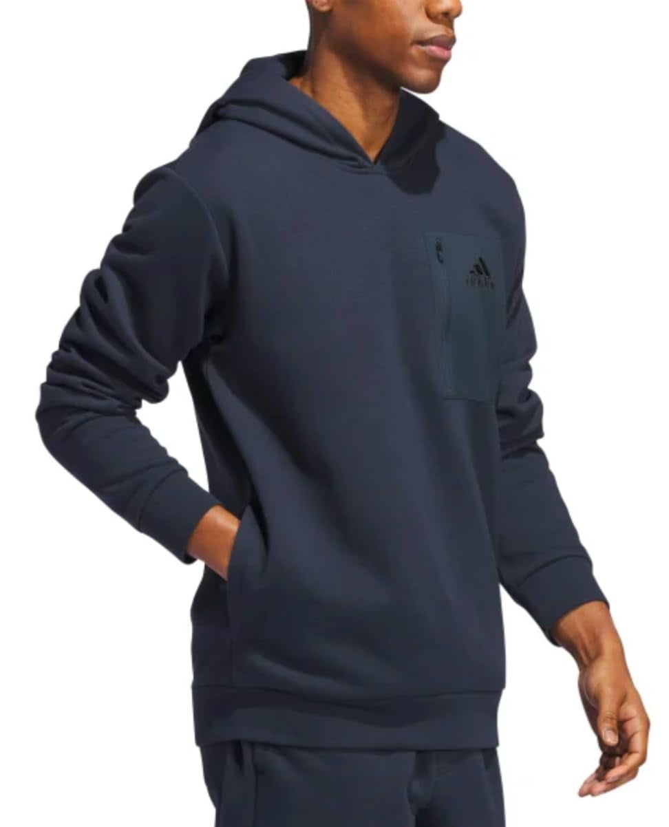 adidas Men�s Regular Fit Kangaroo Pockets Hoodie - Blue (Aurink), X-Large