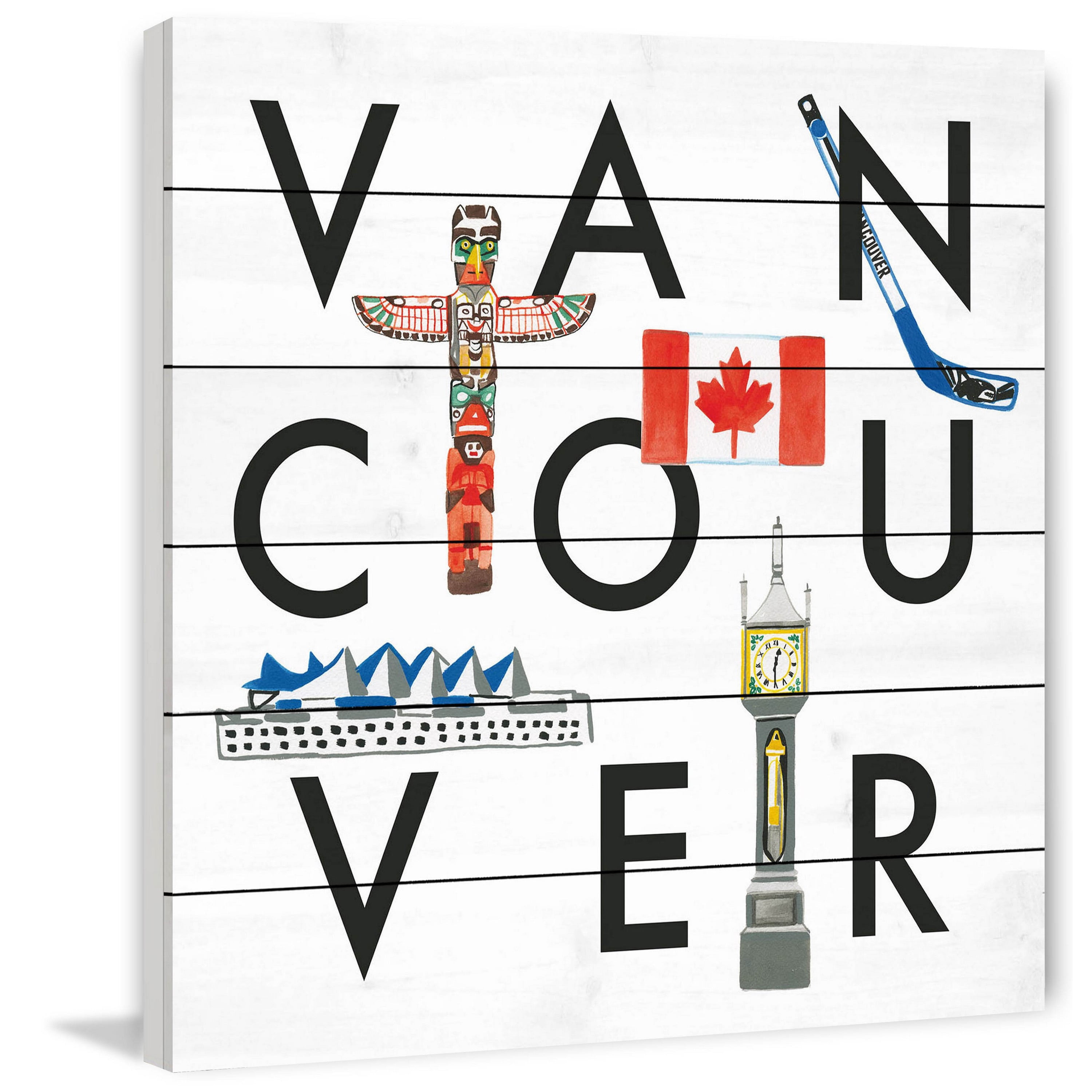 Marmont Hill "Vancouver Square" By Molly Rosner Painting Art Print On White Wood, 24.0" x 1.5"