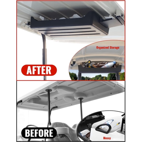 Overhead Storage Tray for Club Car  2006 Golf Cart Front Roof Organizer Box with Mounting Hardware
